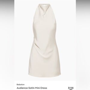 Aritzia Babaton Audience Satin Mini Dress- size 6 Ivory